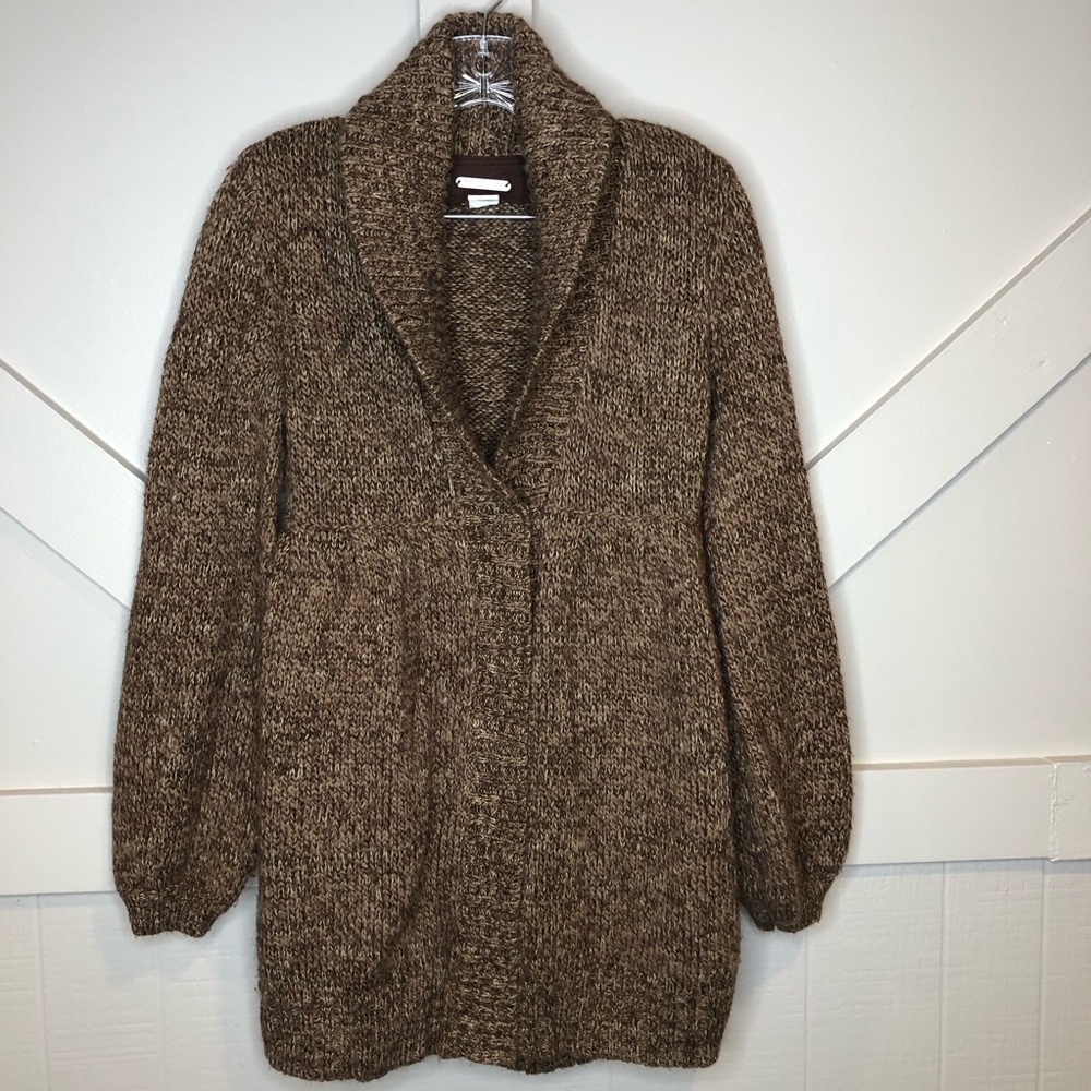 Pandemonium Wool Blend Cardigan Sweater Cowl Neck Snap Down Closure Casual Comfy